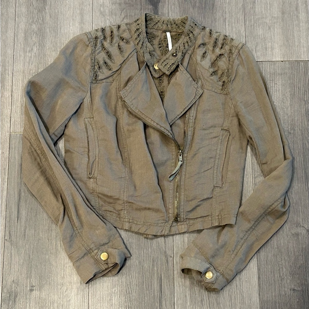 Free People Olive Utility Jacket